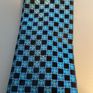 Geometric Blue and Black Tie